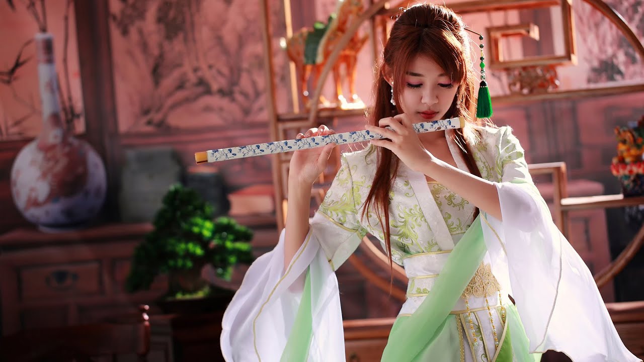 Relaxing With Chinese Bamboo Flute, Guzheng, Erhu Instrumental Music
