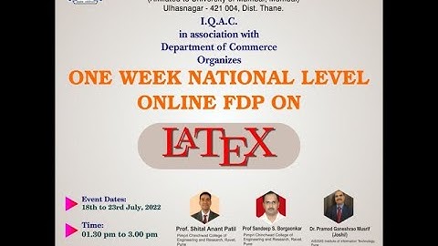 Faculty Development Program on Latex - Day 3