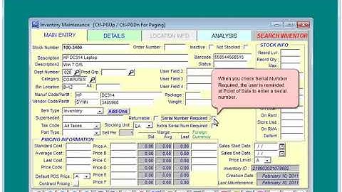 CISPro Systems - Create New Inventory Item