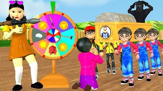 Scary Teacher 3D vs Squid Game Miss T and Hello Neighbor vs Nick and Tani Challenge Wheel Funny