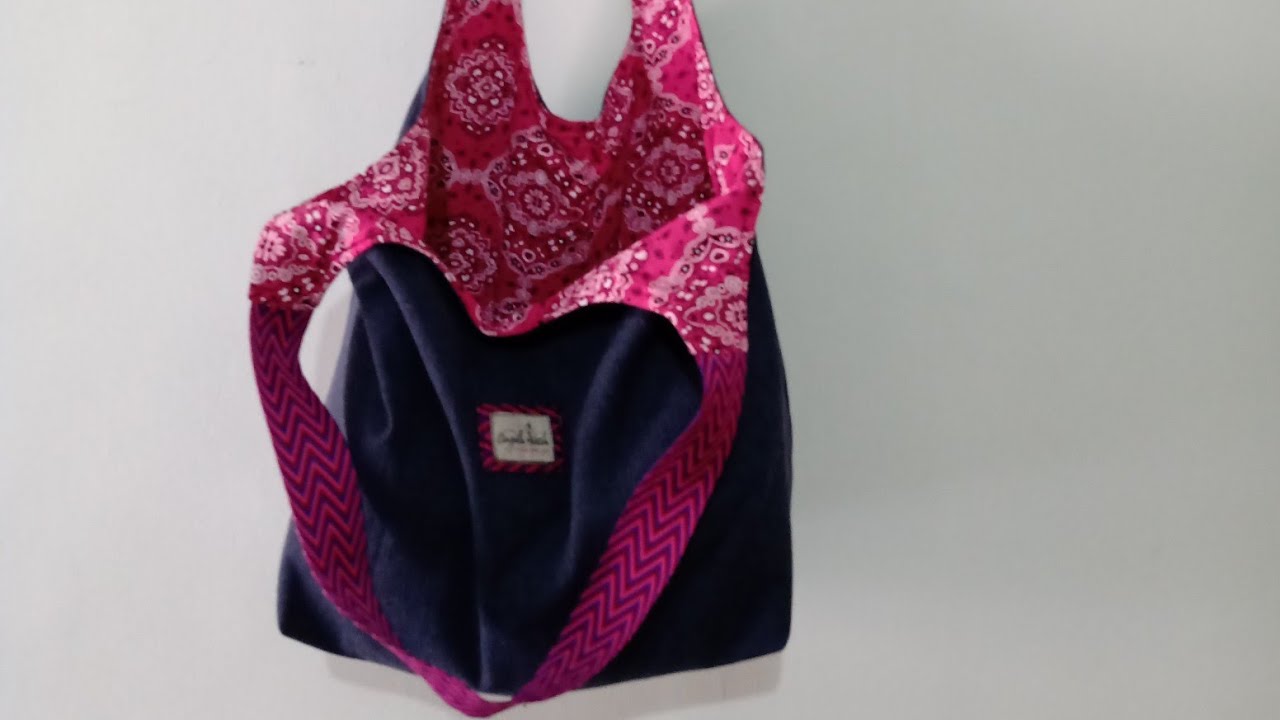 Como Fazer Bolsa Dupla Face. Jeans e Tricoline. Passo a Passo p Iniciantes.