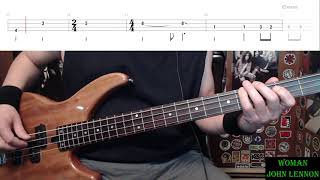 Download Lagu Woman by John Lennon - Bass Cover with Tabs Play-Along MP3