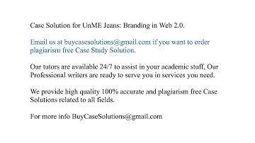 Case Solution UnME Jeans Branding in Web 2.0