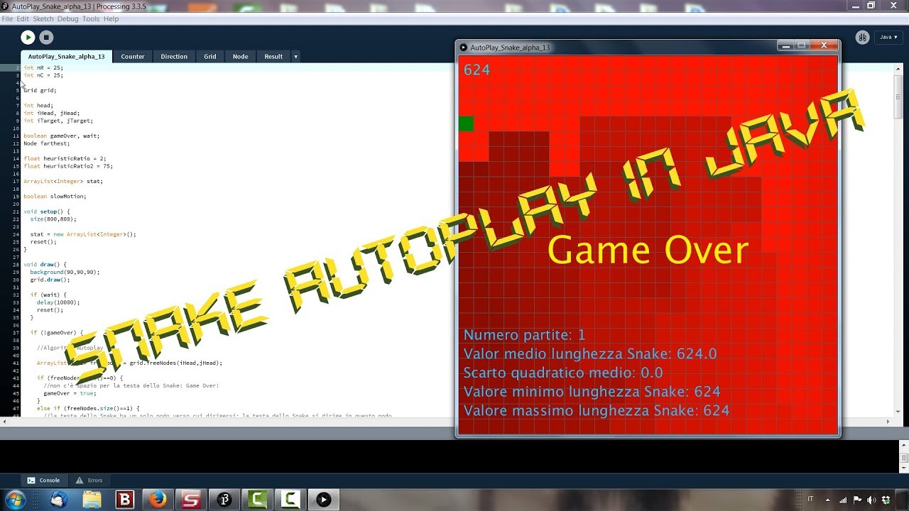 Snake Autoplay in Java - The perfect game! - YouTube