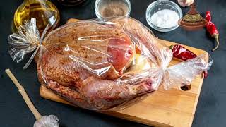 How to roast a chicken in a bag - دجاجة مشوية بالكيس محشية و متبلة بتتبيلة رهيبة - Poulet rôti