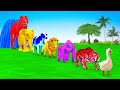 Paint animals duck tiger gorilla lion cow elephant dinosaur fountain crossing animal game new