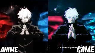 Gojo Special Attacks Anime Vs Game Comparsion - Jujutsu Kaisen Cursed Clash