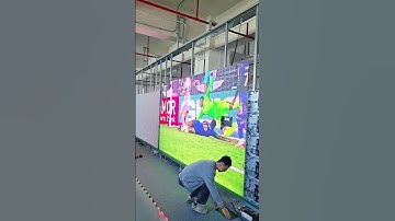 Technicians are installing LED screen modules. #eagerled #ledvideowall  #messi #ledwall #shorts