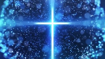 Glorious Cross - Beautiful 4K Looping Video with Blue Light Rays