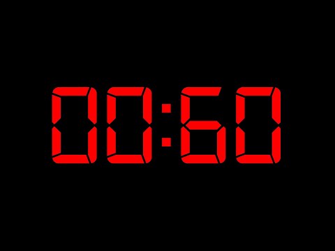 60 Second Countdown (HD) Red Black Screen No Copyright