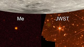 Comparing a 6-hour regular telescope exposure to the James Webb Space Telescope