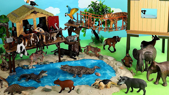 Fun Dioramas For Jungle Animal Figurines - Learn Animal Names