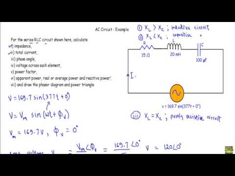 AC Circuit Example 4: Series RLC Circuit