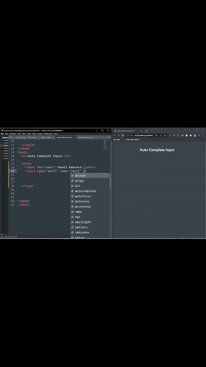Autocomplete Suggestions On Input Field | HTML Tutorial - YouTube