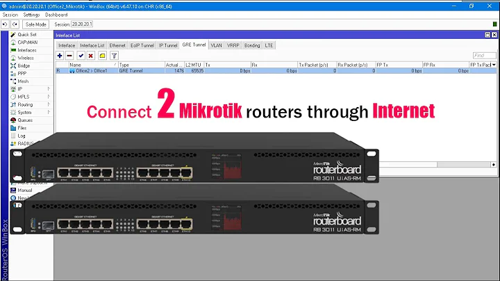 How to connect 2 Mikrotik routers over Internet - GRE Tunnel