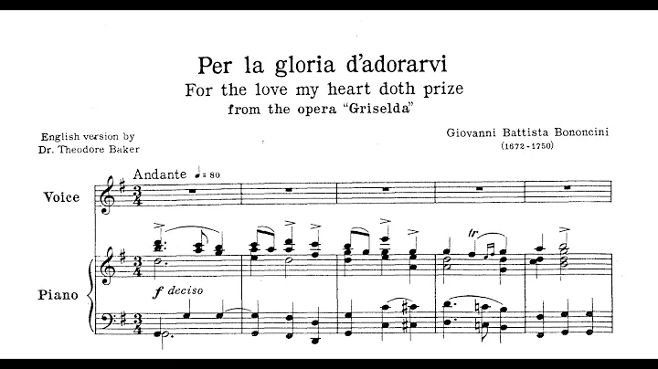 Per la gloria d'adorarvi (Giovanni Bononcini) - Pi...