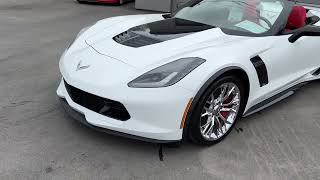 2019 Corvette Z06 Convertible 6.2 V8 SuperCharged. 8 speed automatic. Arctic White. Red interior