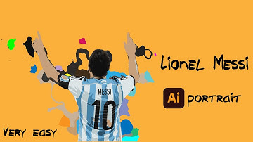 Lionel Messi vector portrait using Adobe Illustrator | Very Easy!!