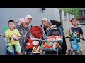 BAYI SHANUM EE DI STROLER 👶 Dua Bayi Lucu Nemenin Vino dan Ali Main Gelembung Balon | Davino Vlog