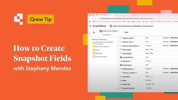 How to Create Snapshot Fields | Qrew Tip