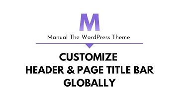 Customize Header & Page Title Bar Globally