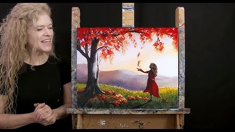 Learn How to Paint CATCHING FALL LEAVES with Acrylic - Paint and Sip at Home - Step by Step Tutorial