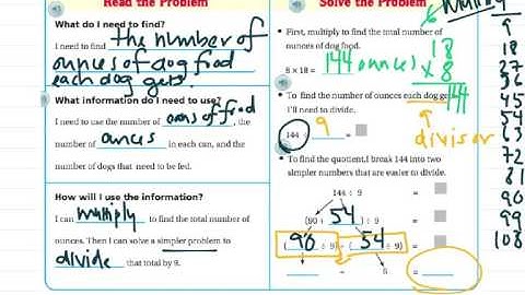 Lesson 1.9 Problem Solving Multiplication and Division