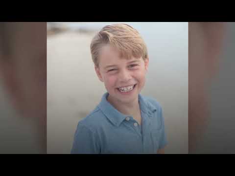 Beaming Prince George photographed by Kate for his official birthday picture