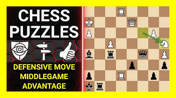 Chess Puzzles to Practice. Themes: Defensive move, Middlegame, Advantage. Learn Chess