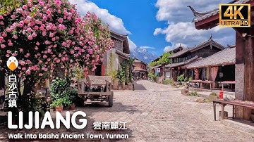Baisha Ancient Town, Lijiang, Yunnan🇨🇳 Ancient Village under The Snowy Mountains (4K HDR)