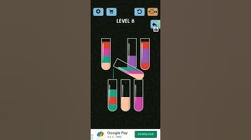 Water color sort level #8 | Mobile games #shorts #gameplay #trickymindgames