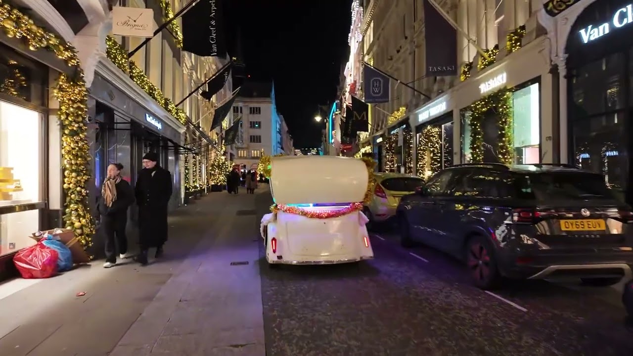 Most Expensive Streets in London at Christmas | Bond Street & Mayfair Night POV Walk 4K
