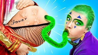 Baby Joker controls my life! Harley Quinn and Joker pregnancy crafts and gadgets