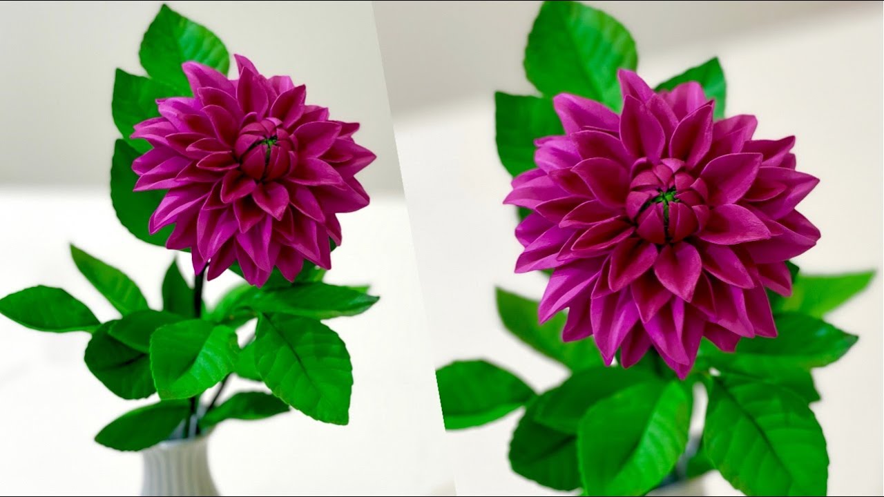 How to make dahlia flower with foam sheet || flower art ||DIY flower craft ||