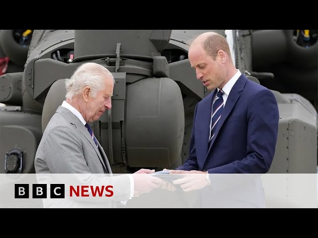 King Charles hands over military role to William | BBC News class=