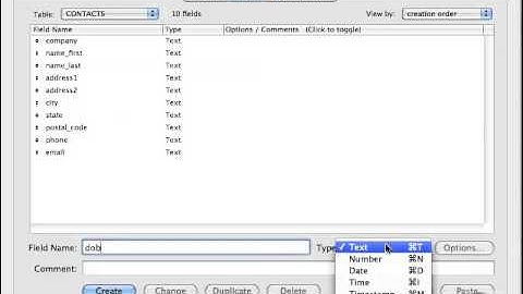 FileMaker Tutorial - 016 - Creating Fields pt 2