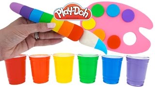 Play Rainbow Colors with Play Doh Paint Palette and Water Paint