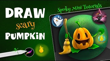 How to Draw a Spooky Pumpkin in Procreate | Easy Halloween Drawing Tutorial