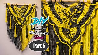 BEE - Black & Yellow Large Macrame Wall Hanging DIY Macrame Design & Tutorial by LIT decor (Part 5)