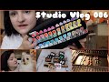 studiovlog 006: huge art supplies haul + making halloween earrings 🎃🖤