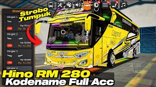 Cobain❗Full Acc Bebas Modif 😱 Kodename JB3 Hino RM 280 BUSSID V4.1.2