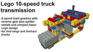 Lego 10-speed truck transmission with splitter, basic design