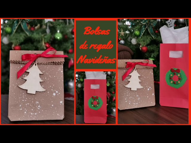 bolsa de regalo y cajas de regalo en el árbol de navidad. regalos de navidad  en