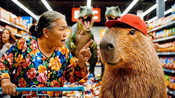 Capybara và bà - Capy báo bà dắt đám bạn nổi tiếng đi siêu thị và cái kết #capybara
