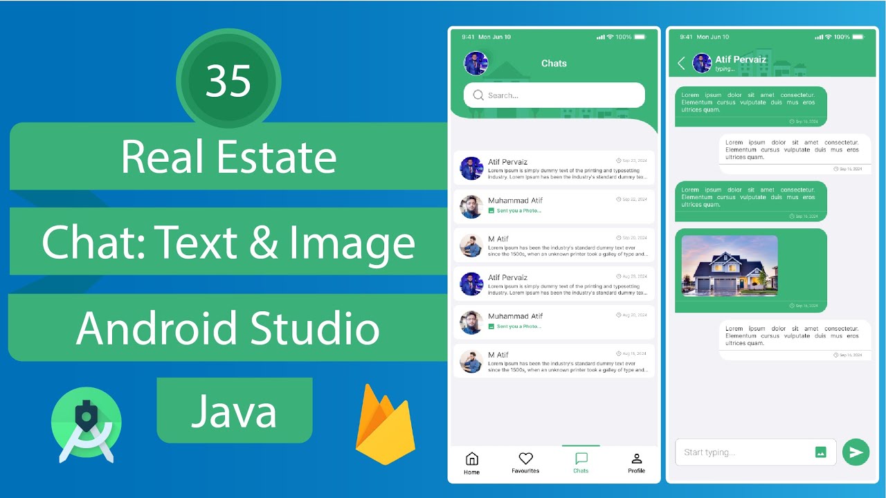 Real Estate App - 35 Chat - Android Studio - Java - YouTube