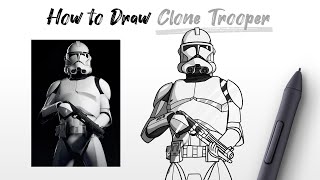 How to Draw a Clone Trooper Phase II from Star Wars (Clone Soldier) easy Step By Step