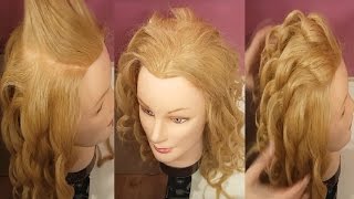 Прическа. Локоны средние. Конусной плойкой. Техника прически обучение романтическая прическа Прическа. Локоны средние. Конусной плойкой. Техника прически обучение романтическая прическа