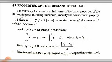 Properties of Riemann integral - 1