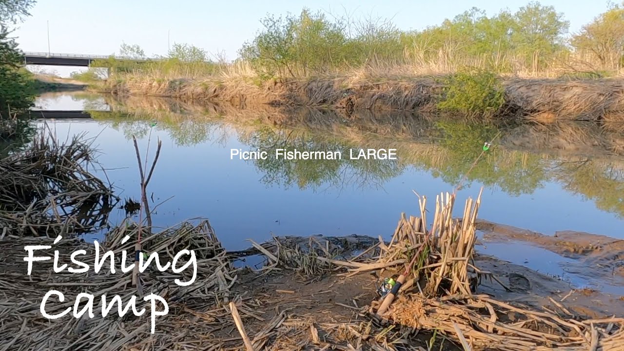 大鯉と大勝負！驚きの魚捕獲!庭池に放す 河原でキャンプ飯