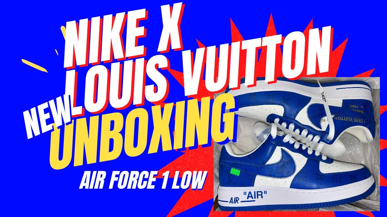 Louis Vuitton x Nike Air Force 1 Low Royal Blue Unboxing 